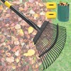 25-Tine Metal Leaf Rake Set with Adjustable Handle, 32-Gallon Bag