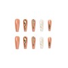 24pcs Long Coffin False Nails Nude Pink Stick on Nails