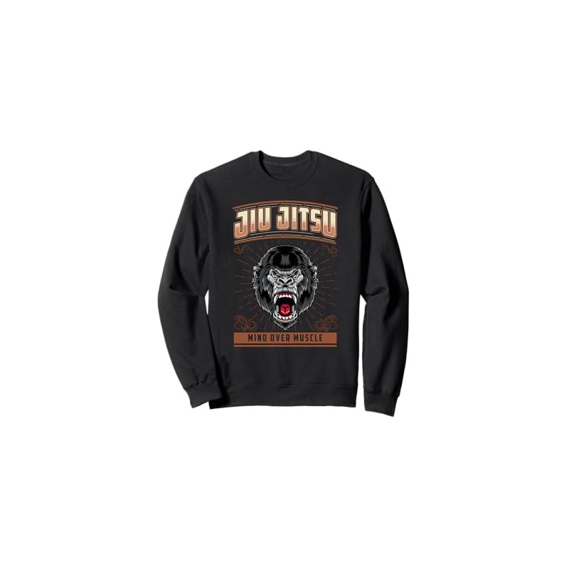 Jiu Jitsu Mind Over Muscle Grappling BJJ Angry Gorilla Sweatshirt,