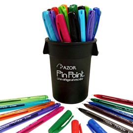 Azor Bolígrafo Punto Fino .7mm, 36 Piezas PinPoint 10 Colores Diferentes 301.6810B