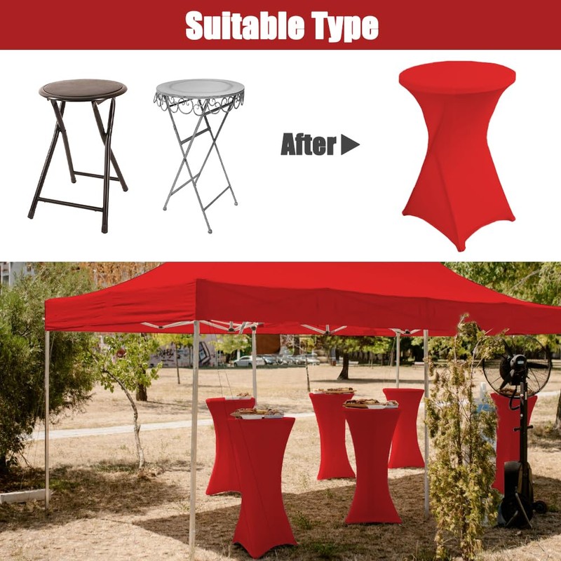 meioro Stretch Tablecloths Spandex Tight Table cover, Washable Round 60cm