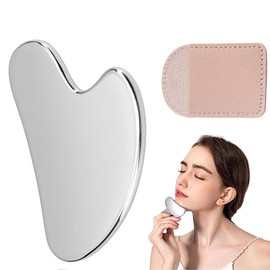 Gua Sha Facial Tools, Stainless Steel Metal Scraping Board, Smooth Durable Metal Face Massage Tools, Reduce Puffiness, Facial Care, Chin Shaping, Gua Sha Scraper for Slimmer Face and Contouring
