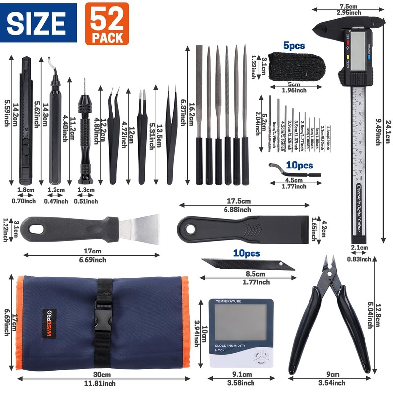 WISEPRO 3D Printer Tool Kit, 52 PCS Essential 3D Print