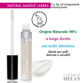 Helan I Colori di Helan - Volumising Lip Gloss for Long-Lasting Makeup, Lip Gloss, Lip Balm, Moisturising with Castor Oil and Hyaluronic Acid, Organic Lip Oil with Vitamin E, 3 ml