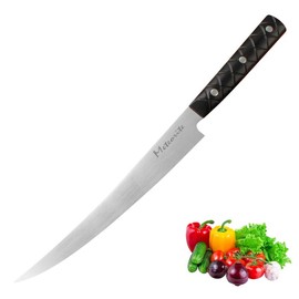 Meteorite Flexible Fish Fillet Knife, 9Cr18Mov Stainless Steel Blade, G10 Handle, Professional Deboning and Filleting Tool for Fish and Meat - Color: Fish Fillet Knife+knife sheath
