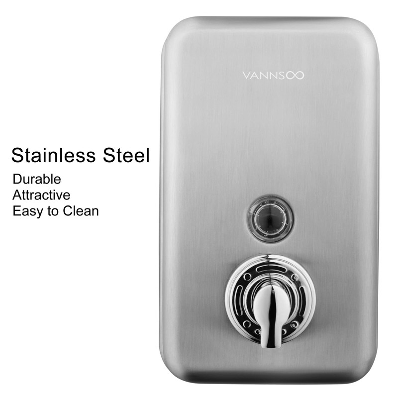 VANNSOO Commercial Wall Mount Stainless Steel Foaming Soap Dispenser, 40