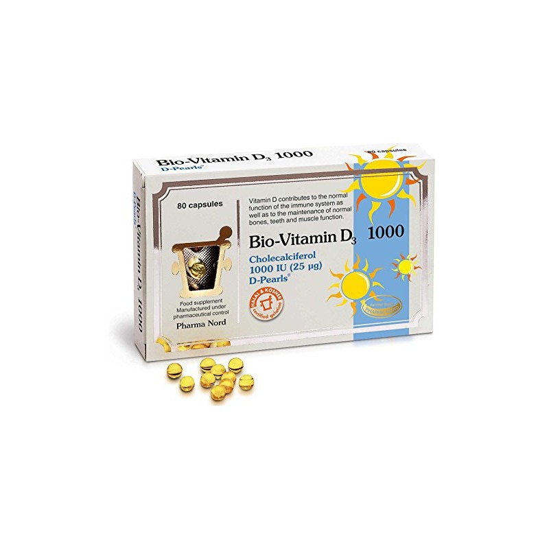Pharma Nord Bio-Vitamin D3 1000IU 80 Capsules (Pack of 4)