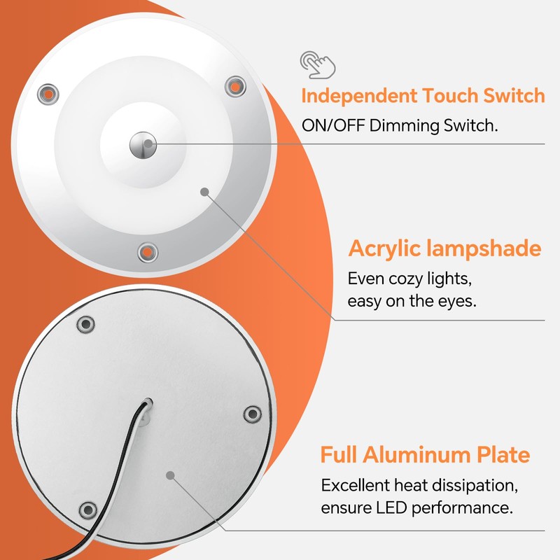 Obeaming 2 Pack 12V LED Ceiling Dome Light 400LM, 4.75"