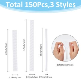 SUPERFINDINGS Pack of 150 Make Up Brush Protectors, 3 Sizes, Pen Protection, Protective Cover, Reusable Stretchy Mesh Cover, Cosmetic Brush, Mesh Protection, Stretch Saver Net