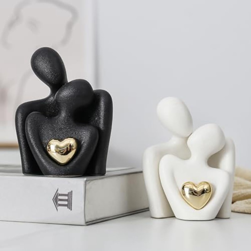Lyaciomn Mini Couple Statue Abstract Sculpture Home Decor Knick Knacks