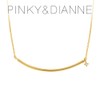 Pinky & Diane Women's Gold Color Bar Necklace, 925 Silver,