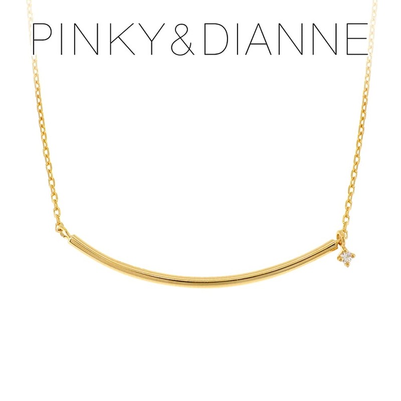 Pinky & Diane Women's Gold Color Bar Necklace, 925 Silver,