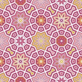 Stitch & Sparkle 100% Cotton 44" Multi Tile Cw4 Rasp Red Color Sewing Fabric by The Yard