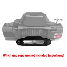 amopacorp Black 10 inch High-Grade Aluminum 8000-15000 LBs Hawse Fairlead for Car SUV ATV UTV Pickup Truck Offroad Synthetic Winch Rope Cable