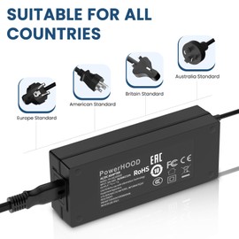 PowerHOOD 24V AC/DC Adapter Compatible with‎ VTOMAN Jump 600X PB-20 600W 299Wh Power Station 24VDC 24volt 24.0 Volts YN-90WA240375W1 Switching Power Supply Cord Replacement Charger Cable