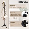 VaeFae Bamboo Coat Rack Stand, Free Standing Hall Tree with