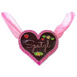 BF Souvenirs Costume Necklace in Gingerbread Heart Design – Heart Oktoberfest Fancy Dress Costume Carnival Love Birthday Wedding Hen Party, Leather" or "Metal"