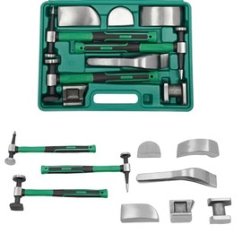 ZERNEIL 9 Pcs Set Auto Body Repair Tool Kit Auto Body Work Hammer Fender Tool Dent Crowbar Repair Kit Dent Repair Kit with Box