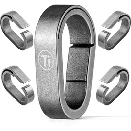 TISUR Titanium Key Chain Key Ring Carabiner for Connecting Mini Hook Quick Release Connector (Gray 5 Continuous Rings)