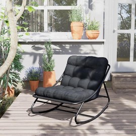 GRANDPATIO Indoor & Outdoor Royal Rocking Chairs With Cushions for Porch, Garden, Patio - Style: Samba