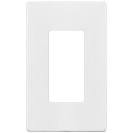 TG Screwless Decorator Wall Plates Child Safe Outlet Covers, Size 1-Gang 4.68" H x 2.93” L, Unbreakable Polycarbonate Thermoplastic, Glossy, White (1 Pack)