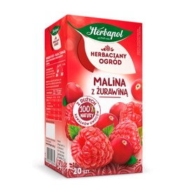Raspberry & Cranberry Tea Natural Pure And Refreshing Herbal Fruit Infusion Herbapol (Tea bags, 40, count)
