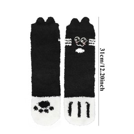CHEERYMAGIC Cat Paw Fluffy Socks, Cute Women Cat Socks Fuzzy Cosy Warm Slipper Socks Funny Winter Thermal Women Bed Sock Cat Gifts for Women Girls Novelty Animal Bed Socks A7MMBQW
