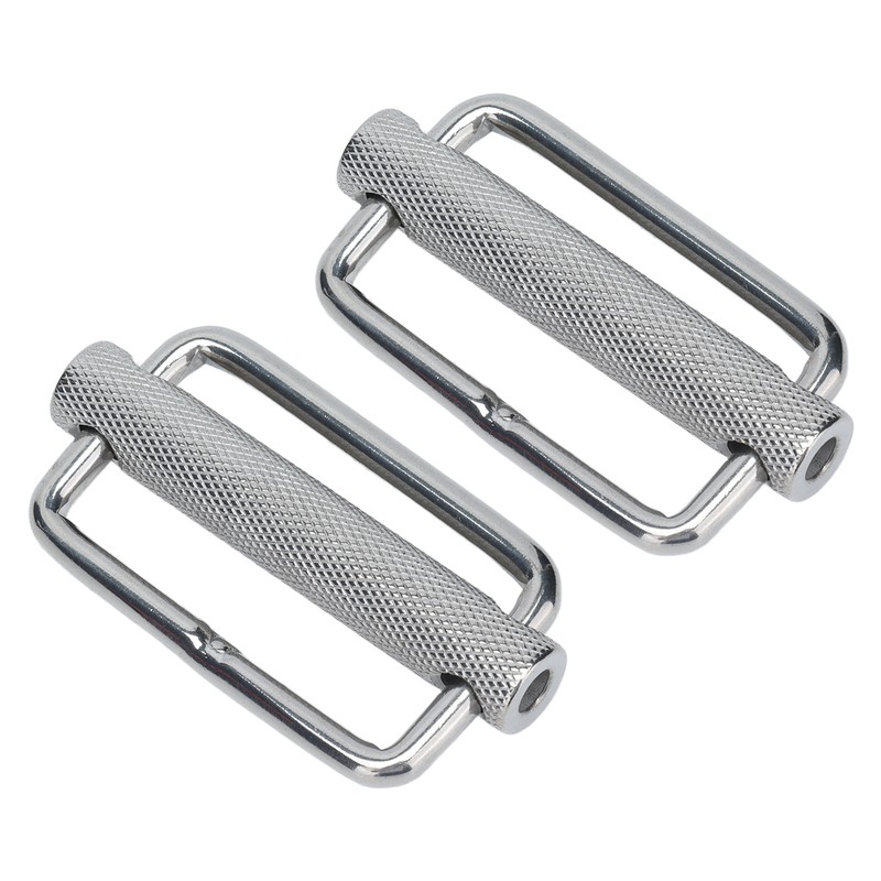 2Pcs Slide Buckle 316 Stainless Steel Rectangle Adjustable Knurled Roller