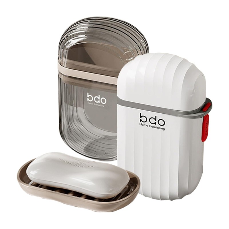Double Layer Drainable Soap Dish with Lid -Soap Case Bar