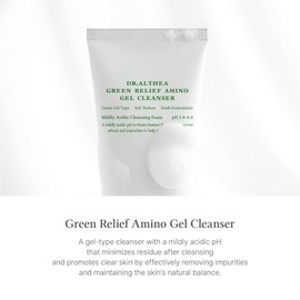 Dr.Althea Green Relief Amino Gel Cleanser | Lightweight & Hydrating Makeup Remover | Daily Face Wash with Hyaluronic Acid | Korean Vegan Skincare for 