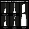 TECADA 5 White Paint Pens, 5 Different Tips Acrylic Paint