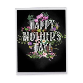 The Best Card Company - Large Mother's Day Greeting Card (8.5 x 11 Inch) - Love, Appreciation for Mom Card - Chalk and Roses J2358FMDG-US