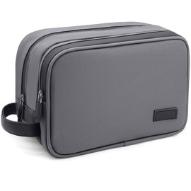 REETEE Toiletry Bag Men's Waterproof Toiletry Bag Women's Large Wash Bag, Portable Travel Cosmetic Bag with Double Zip Opening for Men and Women, gray, Double zip
