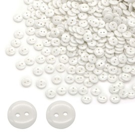 1000 Pcs White Buttons, 2 Hole Buttons Round Craft Buttons for Sewing, 10mm