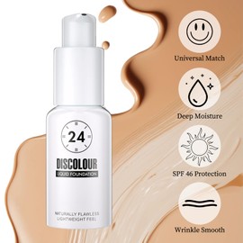 Pack of 2 Foundation Colour Changing, Colour-Changing Foundation for Mature Skin, Foundation for Mature Skin, Colour Changing Foundation, Hides Wrinkles and Fine Lines, Suitable for All Skin Types