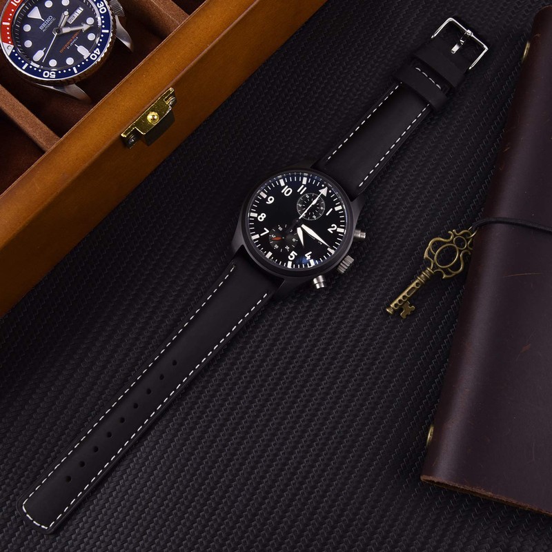 Ritche Quick Release Leather Watch Band 18mm 19mm 20mm 21mm