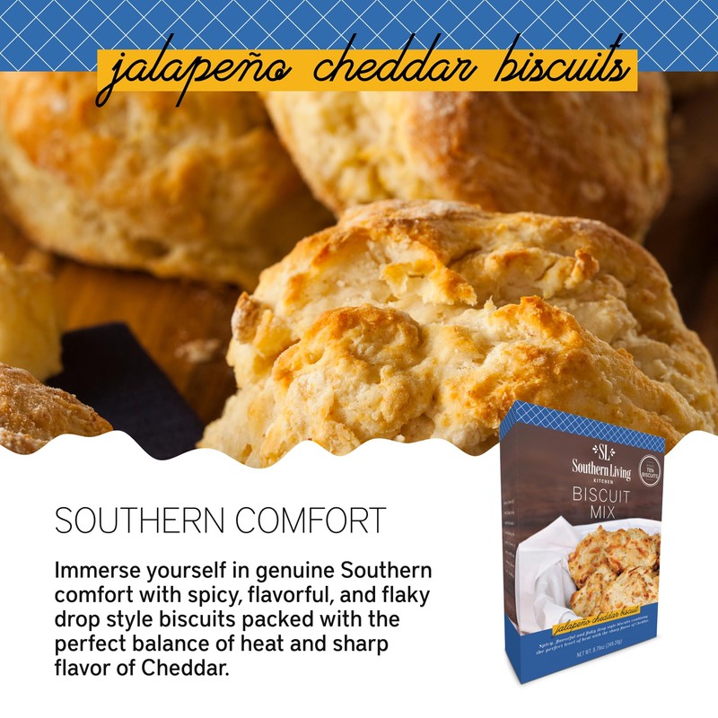 Southern Living Gourmet Jalapeno Cheddar Biscuit Mix, Easy-to-Bake Delight, Dinner