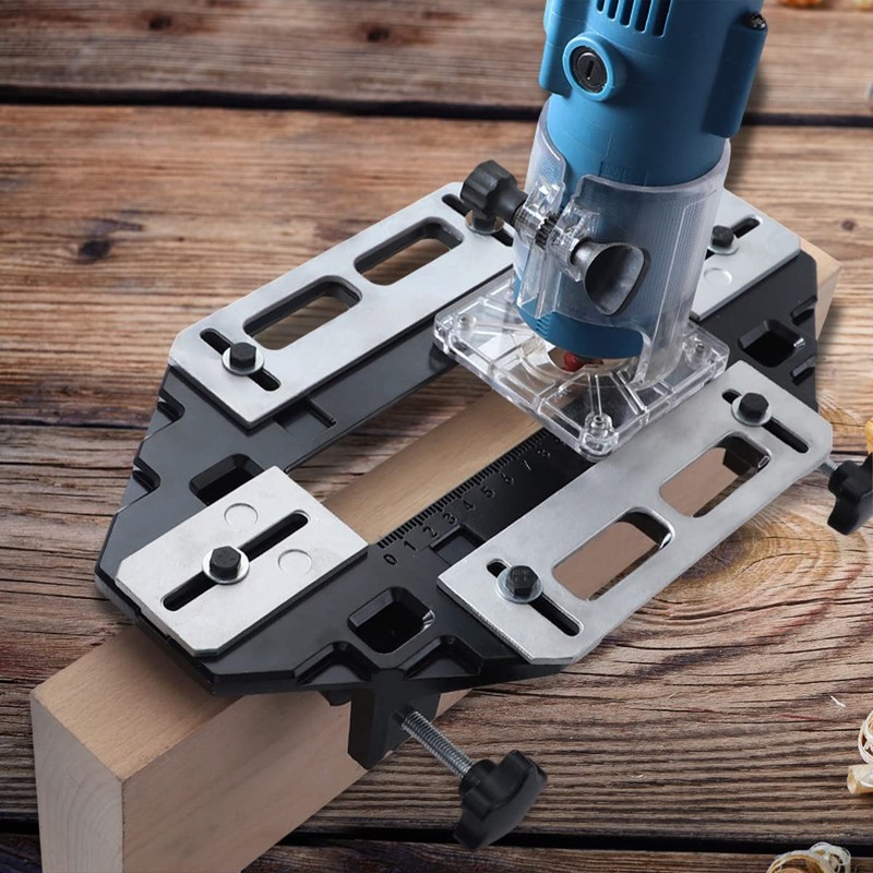 Aluminum Door Hinge Template Jig - Precise Woodworking Slotting Locator,