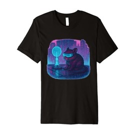 Cyberpunk Degu Runner Future City Premium T-Shirt
