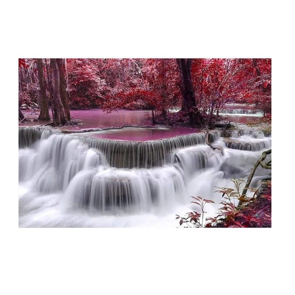 PROW® Wooden 1000 Piece Mountains Waterfall Landscape Jigsaw Puzzles Toy for Adult, Size 30x20Inch Home Wall Decoration Gifts Puzzle Adult Decompression Game Puzzle