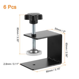 uxcell 6 Pcs Drawer Front Installation Clamps, 2.8mm Cabinets Hardware Jig Cold-Rolled Steel Drawer Fixing Clip Cabinets Installation Tools for Household Tables Desks Mount, Black