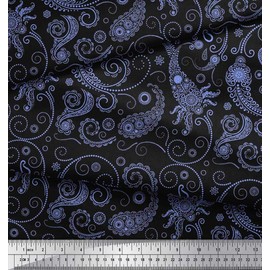 Soimoi Cotton Canvas Fabric Floral & Paisley Decor Fabric Printed metre 42 Inch Wide