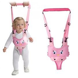 IULONEE Baby Walking Harness Breathable Handheld Kids Toddler Helper Assistant Adjustable Infant Walker Help Baby Walk Stand Up Child Learning Belt for 8-24 Month Old Babies Activity (Pink)