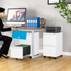 SISESOL 2 Drawer File Cabinet with Lock and Wheels,White Rolling