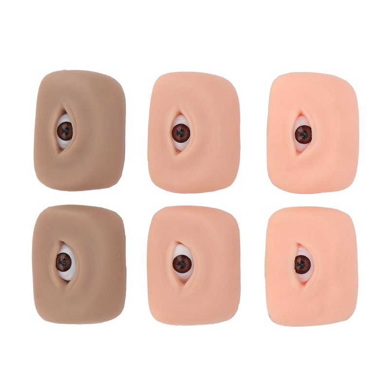 3 Pairs 3D Fake Eye Practice Skin Silicone Microblading Eyebrow