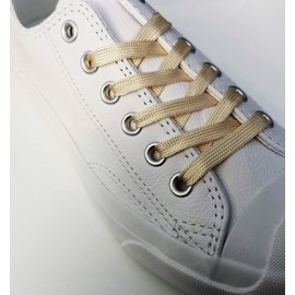 Shoeslulu 35" Premium Flat Colorful Fashion Sneakers Shoelaces ([Flat] 35 in. (90 cm), [Metallic] Champagne Gold)