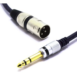 VITALCO XLR Male to 6.3 mm Stereo Jack Cable 3 m Microphone Cable 3-Pin to 6.3 TRS Jack Plug Adapter