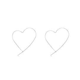 Large Heart Hoop Earrings Sterling Silver 925 Earrings for Women Girls Love Heart Statement Earrings Huggie Hoop Earrings Fashion Jewellery, White Gold