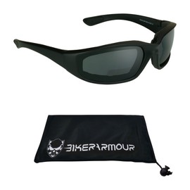 Bikershades Motorcycle Bifocal Sunglasses +1.00 Foam Padded Wind Proof ANSI Z87 for Small to Medium Fit