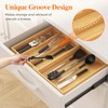 Lifewit 4 Compartments Bamboo Utensil Drawer Organizer, Expendable Cooking Silverware